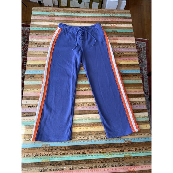 ROXY S Someday Soon Wide Leg Striped Sweatpants ALL Star Oversized Track Pant - Picture 1 of 16